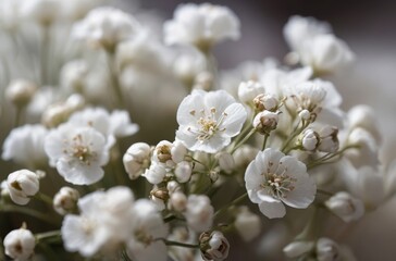 Obraz premium Close-up delicate beauty of white blossoms with petals