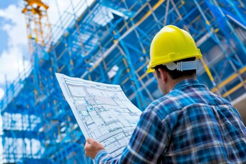 architect check progress with blueprint