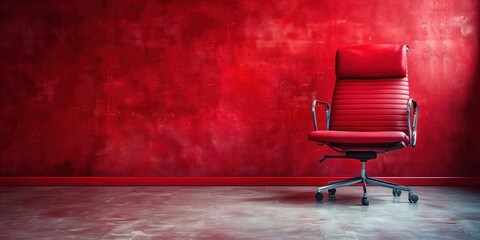 Crimson Throne: Commanding Presence in a Vibrant Workspace