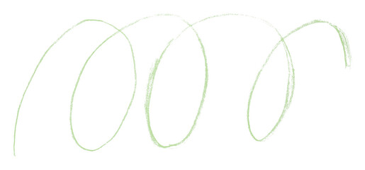 Green pencil strokes in simple style, isolated on transparent background.