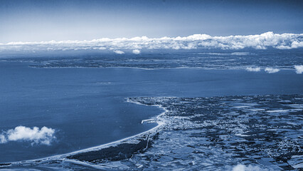 loire atlantique coast and loire estuary from aerial view