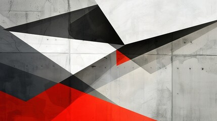 Abstract Geometric Pattern On Concrete Wall
