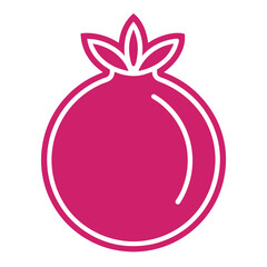 Pomegranate thin line icon 