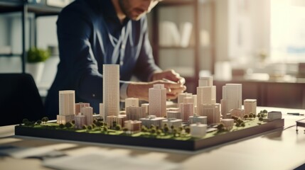 Architect Designing a City Model