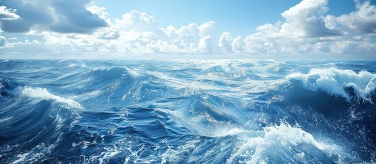 Ocean Waves and a Bright Blue Sky