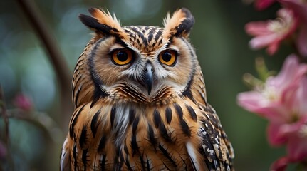 Naklejka premium A orange and black owl 