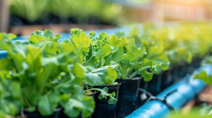 vegetables grown in a smart farm setting. Include elements such as hydroponic systems