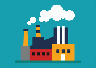 Obraz premium vector illustration of a factory emitting CO2 gas