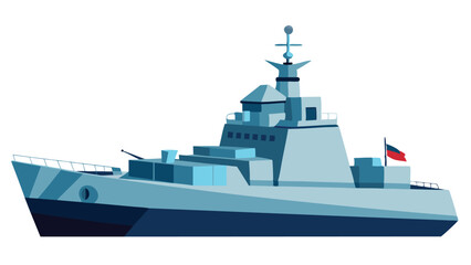 vector illustration of a warship