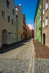 View of the old town of Landshut, Germany.