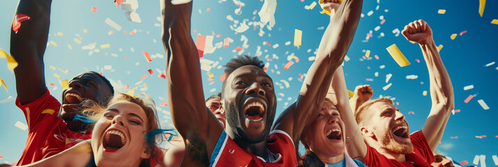 Amidst the roaring crowd, the team of champions revels in their success, their shared pride highlighting the perseverance and hard work required to break a world record , culture of possibility