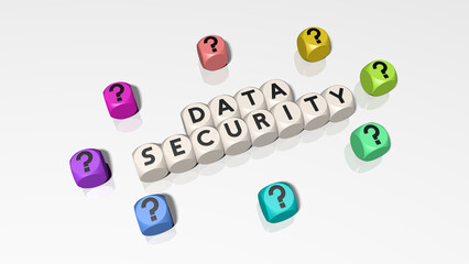 Buchstabenwürfel bilden das Wort Data Security
