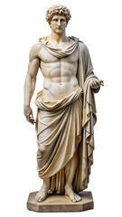 Beautiful Stone Statue of Antiquity Isolated on White. Perfect for: Museum Exhibits, Art Galleries, Historical Documentaries