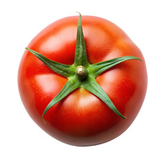 Top View of Tomato Isolated on White Background. Perfect for: Farmer's Markets, Culinary Classes, Health Food Stores