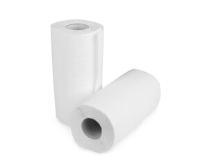White paper towel rolls