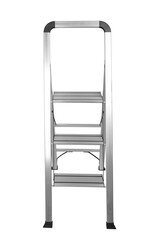 Metal ladder on white