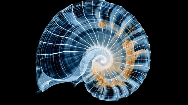 X-ray image of nautilus seashell