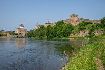 Two countries - two fortresses. On the border of Russia and Estonia