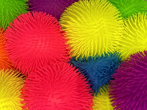 Colorful squishy stress balls &mdash; soft rubber toys