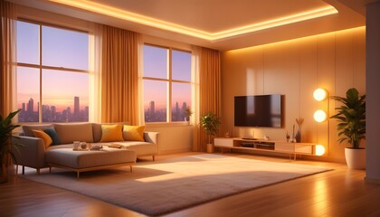 Fototapeta premium Photo interior modern design room 3d illustration