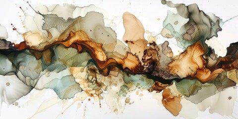 Exploring organic forms and textures in abstract fluid art with earthy tones, showcasing creativity and innovation