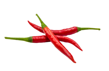 Fotobehang Chili Pepers fresh red hot chili in png format  © Chalinee