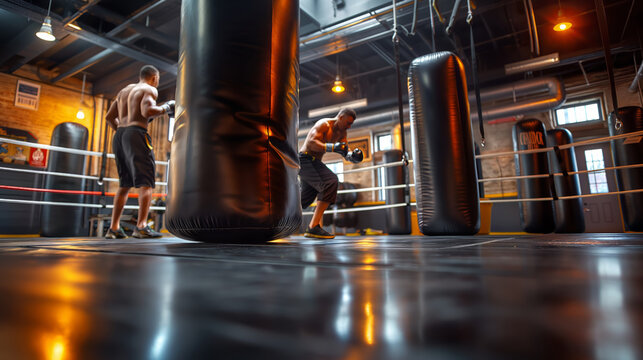 Boxing Training Session in a Modern Gym