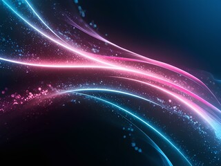 Obraz premium The image shows an abstract digital design featuring vibrant, flowing light forms.