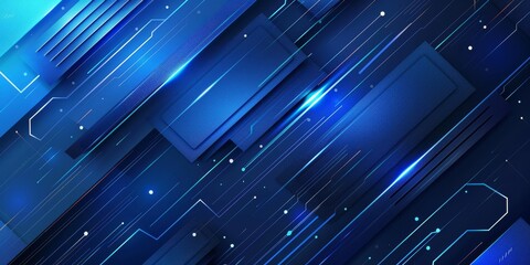 Blue digital background with lines, circuits, and glowing elements for an innovative and futuristic design
