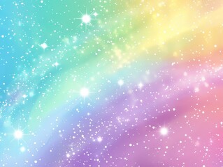 Obraz premium soft pastel rainbow gradient background with twinkling stars and sparkles