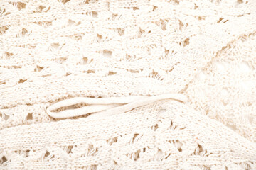 Details of knitted woolen fabric