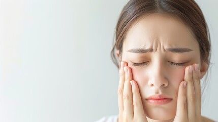 Woman Experiencing Facial Pain and Discomfort