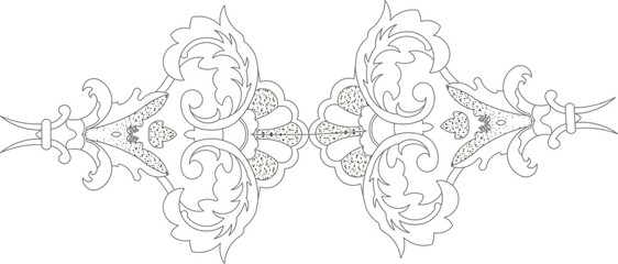 Sketch illustration silhouette vector drawing detail design decorative ornament old rosette classic vintage ethnic traditional