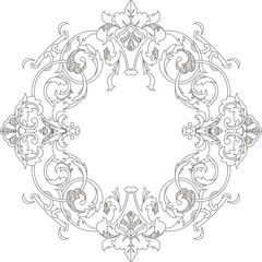 Sketch illustration silhouette vector drawing detail design decorative ornament old rosette classic vintage ethnic traditional 