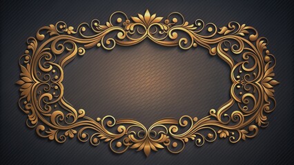 Luxurious gold typography and ornate frames interconnected with artistic flourishes on a rich, dark background, evoking classic high-fashion aesthetics.