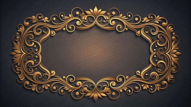 Luxurious gold typography and ornate frames interconnected with artistic flourishes on a rich, dark background, evoking classic high-fashion aesthetics.