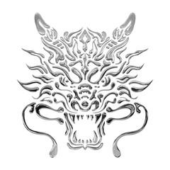 Tribal Dragon Chrome Transparent Background 