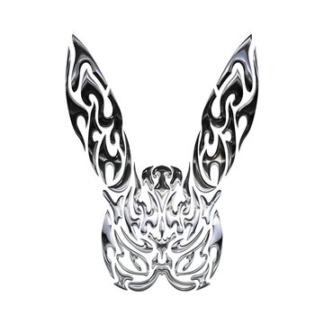 Tribal Rabbit Chrome Transparent Background 