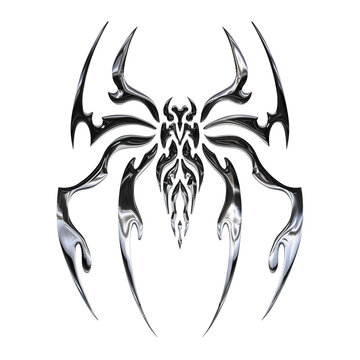 Tribal Spider Chrome Transparent Background 