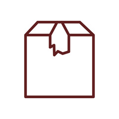 Delivery Box Vector Line Maroon Icon Design