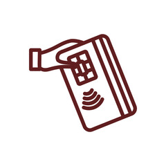 Credit Card Payment Vector Line Maroon Icon Design