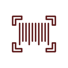 Barcode Vector Line Maroon Icon Design