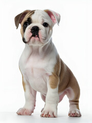 Fototapeta premium Bulldog dog on white background, bulldog puppy