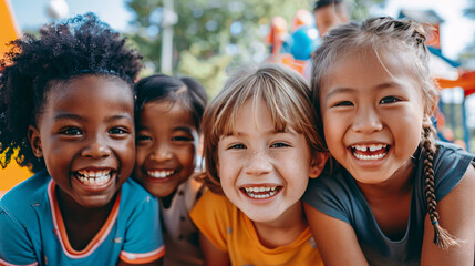 Obraz premium The smiling children from different cultures