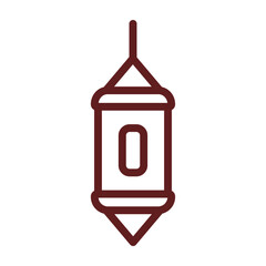 lantern (fanous) Vector Line Maroon Icon Design