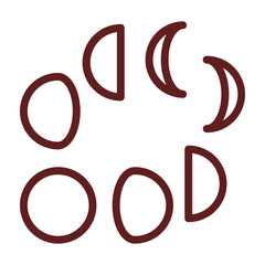 Obraz premium moon phases Vector Line Maroon Icon Design