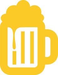 Beer clip art design on plain white transparent isolated background for card, shirt, hoodie, sweatshirt, apparel, tag, mug, icon, poster or badge