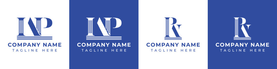 Letters PW and WP Pillar Logo Set, suitable for business with PW and WP related to Pillar