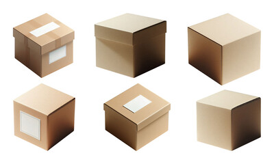 Fototapeta premium collection of cardboard square boxes