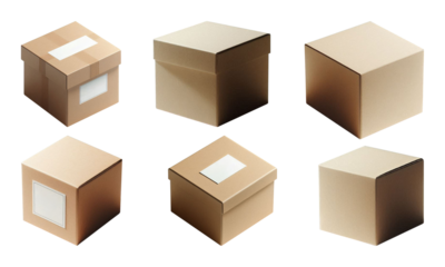 collection of cardboard square boxes